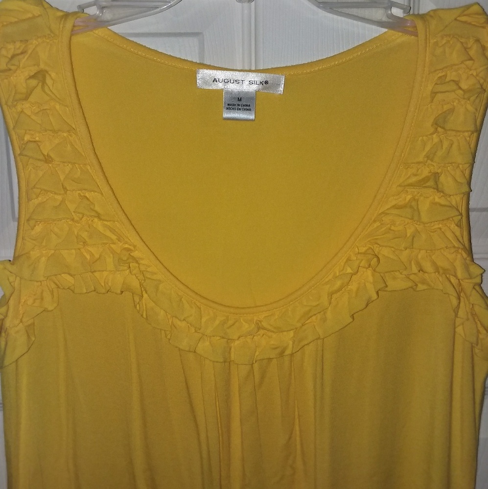August Silk Yellow Tank NWOT